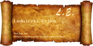 Ledniczki Erika névjegykártya